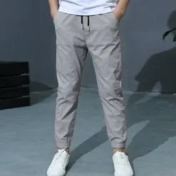 Boy Linen Pants Trousers Pocket Solid Color Breathable Comfort Pants Outdoor Cool Daily Basic Army Green Navy Blue Khaki Mid Waist