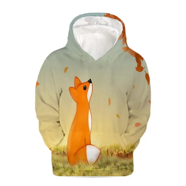 Boys 3D Animal Fox Hoodie Long Sleeve 3D Print Spring Fall Active Cute Streetwear Kids 3-12 Years Daily