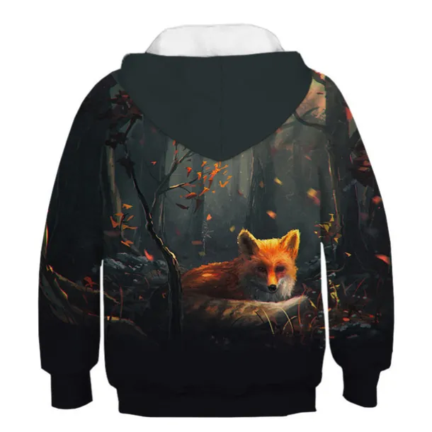 Boys 3D Animal Fox Hoodie Long Sleeve 3D Print Spring Fall Active Cute Streetwear Kids 3-12 Years Daily