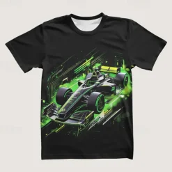 Boys 3D Car Motorcycle Tee Shirts Short Sleeve 3D Print Summer Active Sports Fashion Kids 3-12 Years Crew Neck Outdoor Casual Daily Regular Fit
