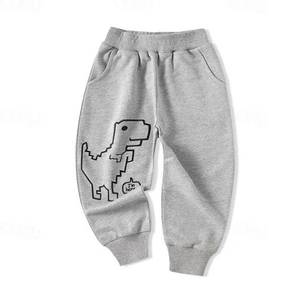 Boys 3D Cartoon Dinosaur Pants Sweatpants Spring Fall Active Basic Kids 4 years+ Outdoor Sport Casual Regular Fit