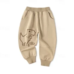 Boys 3D Cartoon Dinosaur Pants Sweatpants Spring Fall Active Basic Kids 4 years+ Outdoor Sport Casual Regular Fit
