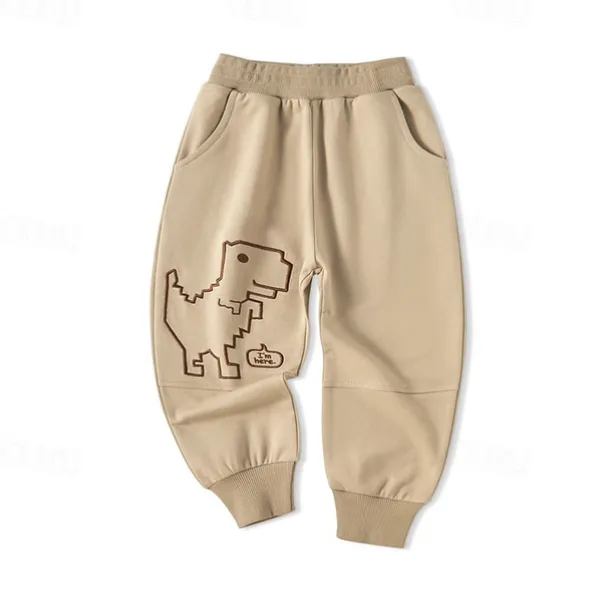 Boys 3D Cartoon Dinosaur Pants Sweatpants Spring Fall Active Basic Kids 4 years+ Outdoor Sport Casual Regular Fit