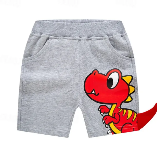 Boys 3D Cartoon Dinosaur Shorts Summer Active Basic Kids 4 years+ Outdoor Sport Casual Regular Fit