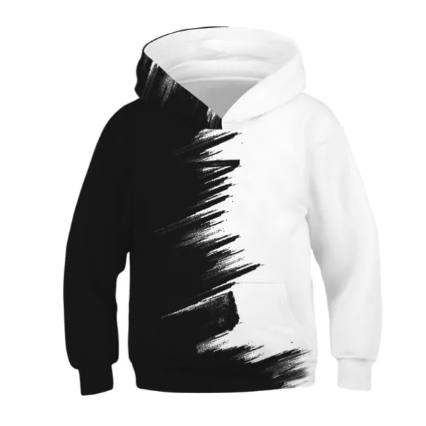 Boys 3D Color Block 3D Print Graffiti Hoodie Long Sleeve 3D Print Active Basic Casual Kids 4-12 Years Sports Outdoor Casual Daily