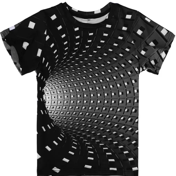 Boys 3D Color Block Optical Illusion T shirt Short Sleeve 3D Print Summer Active Sports Streetwear Polyester Rayon Kids 2-13 Years Outdoor Daily