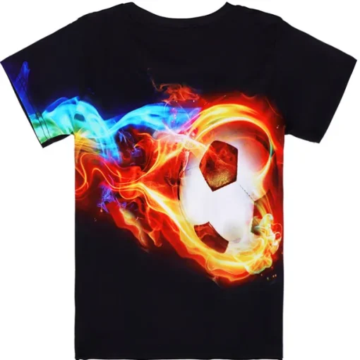 Boys 3D Football T shirt Short Sleeve 3D Print Summer Active Streetwear Polyester Kids 3-12 Years Outdoor Daily