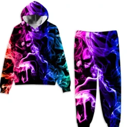 Boys 3D Gradient Ramp Hoodie & Sweatpants Set Hoodie Set Clothing Set Long Sleeve Spring Fall Sports Fashion Cool Kids 3-12 Years Outdoor Vacation Street Regular Fit
