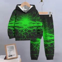 Boys 3D Gradient Ramp Hoodie & Sweatpants Set Hoodie Set Clothing Set Long Sleeve Spring Fall Sports Fashion Cool Kids 3-12 Years Outdoor Vacation Street Regular Fit