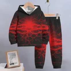 Boys 3D Gradient Ramp Hoodie & Sweatpants Set Hoodie Set Clothing Set Long Sleeve Spring Fall Sports Fashion Cool Kids 3-12 Years Outdoor Vacation Street Regular Fit