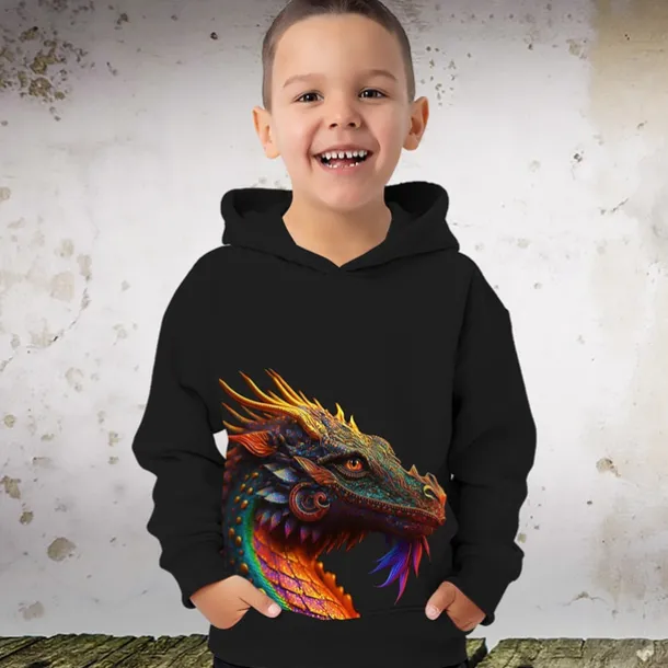 Boys 3D Graphic Animal Dinosaur Hoodie Long Sleeve 3D Print Summer Spring Fall Fashion Streetwear Cool Polyester Kids 3-12 Years Outdoor Casual Daily Regular Fit