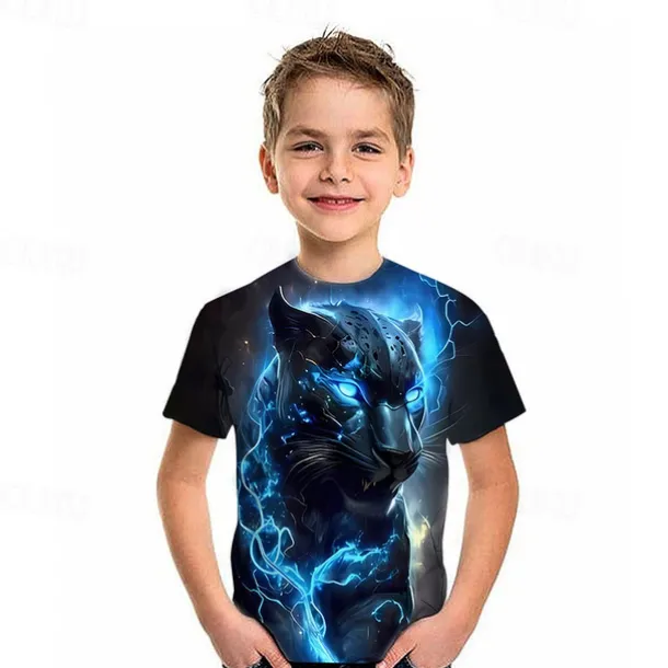 Boys 3D Graphic Animal Wolf T shirt Tee Short Sleeve 3D Print Summer Spring Active Sports Fashion Kids 3-12 Years Outdoor Casual Daily Regular Fit