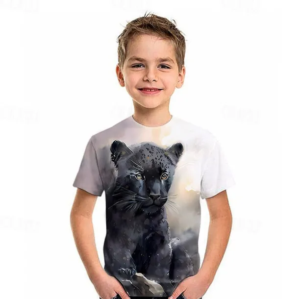 Boys 3D Graphic Animal Wolf T shirt Tee Short Sleeve 3D Print Summer Spring Active Sports Fashion Kids 3-12 Years Outdoor Casual Daily Regular Fit