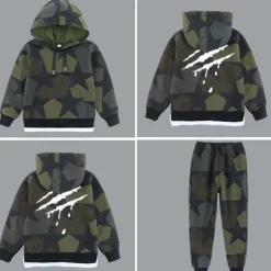 Boys 3D Graphic Camouflage Clothing Set Long Sleeve Spring Fall Daily Basic Kids 3-12 Years Outdoor Indoor Regular Fit