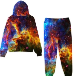 Boys 3D Graphic Galaxy Hoodie & Sweatpants Set Clothing Set Long Sleeve Spring Fall Winter Sports Fashion Daily Kids 3-12 Years Outdoor Vacation Street Regular Fit