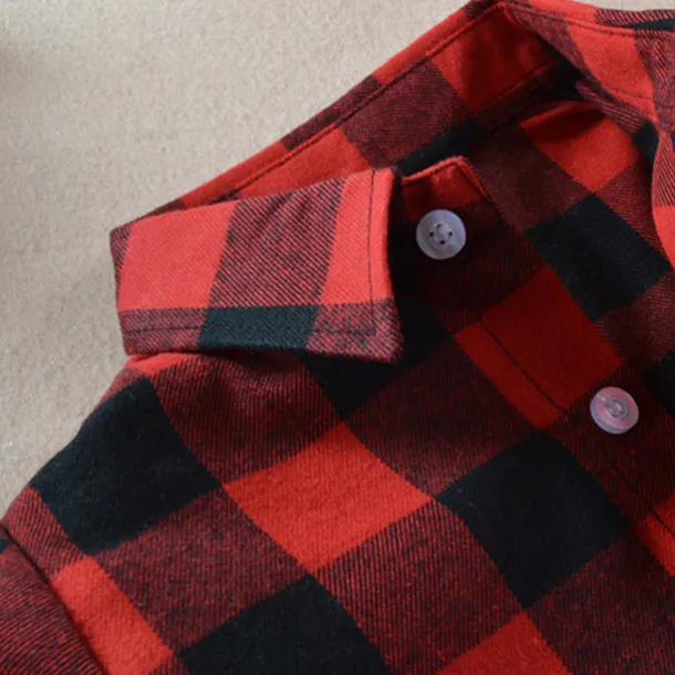 Boys 3D Plaid Shirts Long Sleeve Fall Fashion Casual Kids 3-12 Years School Going out Casual Daily Regular Fit