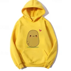 Boys 3D Potato Hoodie Long Sleeve 3D Print Fall Winter Fashion Cute Kids 3-13 Years Outdoor Daily Regular Fit