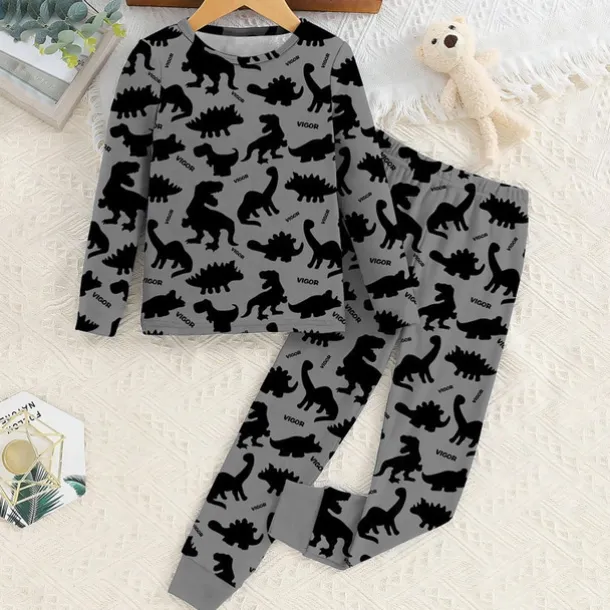 Boys 3D Santa Claus Football Christmas Pajamas Christmas Sets Pajama Sets Long Sleeve 3D Print Fall Winter Active Cool Daily Kids 3-12 Years Crew Neck Home Causal Indoor Regular Fit