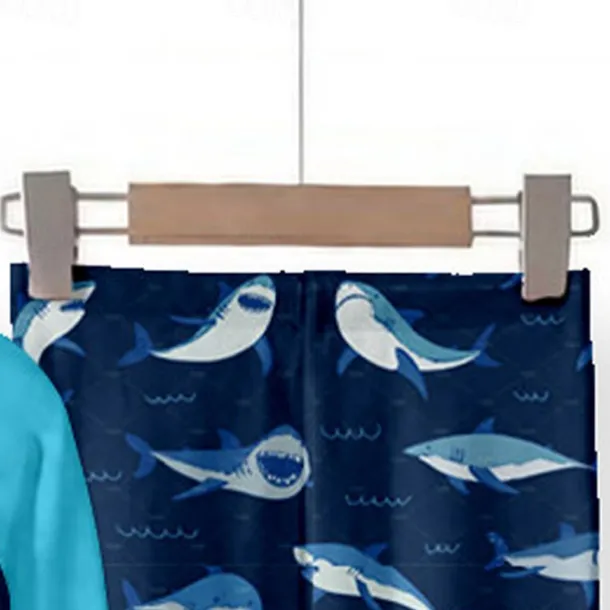 Boys 3D Shark Pajama Sets Long Sleeve 3D Print Fall Winter Fashion Cool Daily Kids 3-12 Years Crew Neck Home Causal Indoor Regular Fit