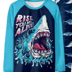 Boys 3D Shark Pajama Sets Long Sleeve 3D Print Fall Winter Fashion Cool Daily Kids 3-12 Years Crew Neck Home Causal Indoor Regular Fit