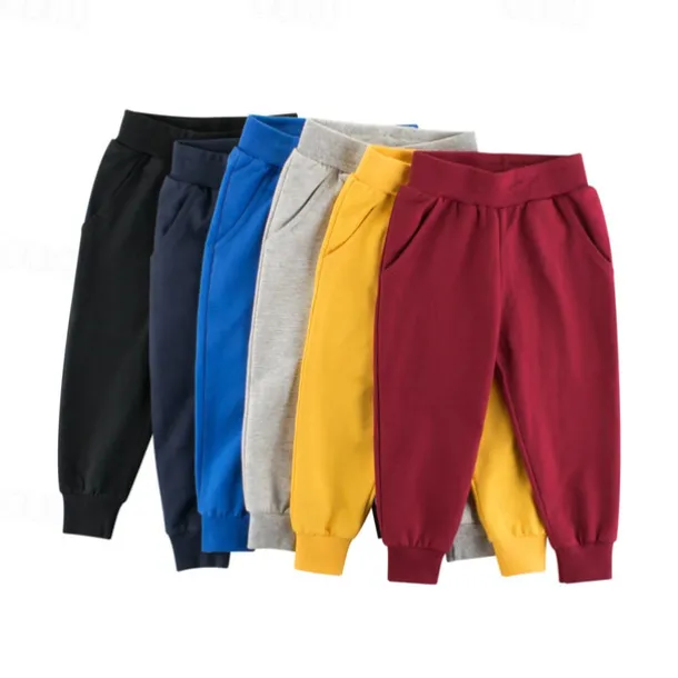 Boys 3D Solid Color Pants Sweatpants Spring Fall Active Basic Kids 4 years+ Outdoor Sport Casual Regular Fit