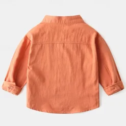 Boys 3D Solid Color Shirts Long Sleeve Summer Spring Fashion Basic Little Kids(4-7ys) 4-7 Years Shirt collar Outdoor Casual Daily Regular Fit