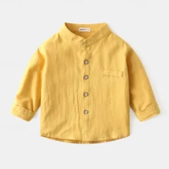 Boys 3D Solid Color Shirts Long Sleeve Summer Spring Fashion Basic Little Kids(4-7ys) 4-7 Years Shirt collar Outdoor Casual Daily Regular Fit