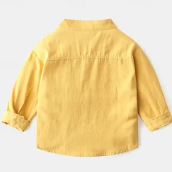 Boys 3D Solid Color Shirts Long Sleeve Summer Spring Fashion Basic Little Kids(4-7ys) 4-7 Years Shirt collar Outdoor Casual Daily Regular Fit