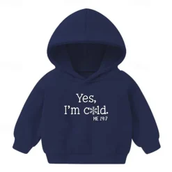 Boys Girls' 3D Letter Hoodie Long Sleeve Fall Winter Fashion Basic Kids 4-7 Years Hooded Outdoor Casual Daily Regular Fit