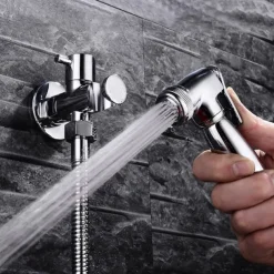 Brass Bathroom Sink Faucet,Single Handle One Hole Self-Cleaning Handheld bidet Sprayer with Cold Water Only