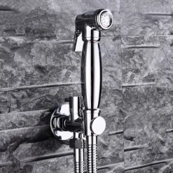 Brass Bathroom Sink Faucet,Single Handle One Hole Self-Cleaning Handheld bidet Sprayer with Cold Water Only