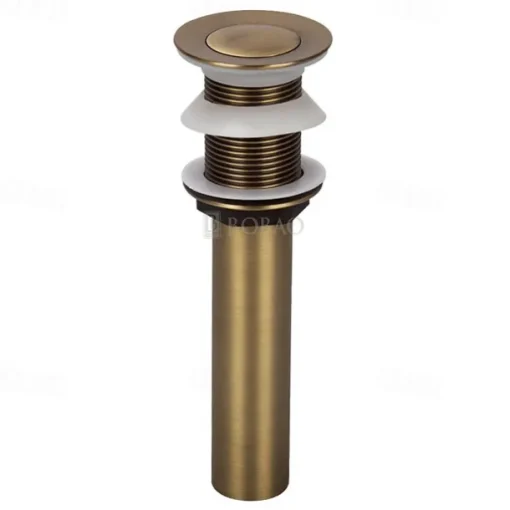 Brass Pop Up Sink Drain Stopper with Overflow Bathroom Faucet Vessel Vanity Sink Drainer