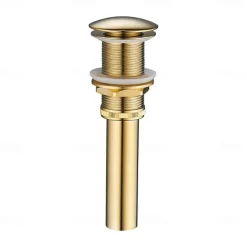 Brass Pop Up Sink Drain Stopper with Overflow Bathroom Faucet Vessel Vanity Sink Drainer