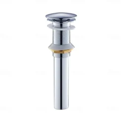Brass Pop Up Sink Drain Stopper with Overflow Bathroom Faucet Vessel Vanity Sink Drainer
