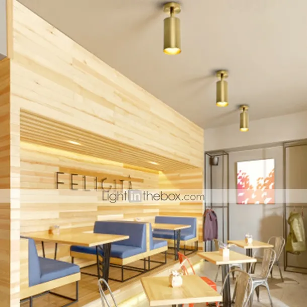 Brass Small Spotlights Led Living Room Cafe Bar Golden Track Lights Homestay Decoration Bright Down Light