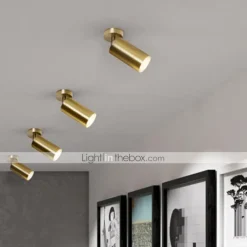 Brass Small Spotlights Led Living Room Cafe Bar Golden Track Lights Homestay Decoration Bright Down Light