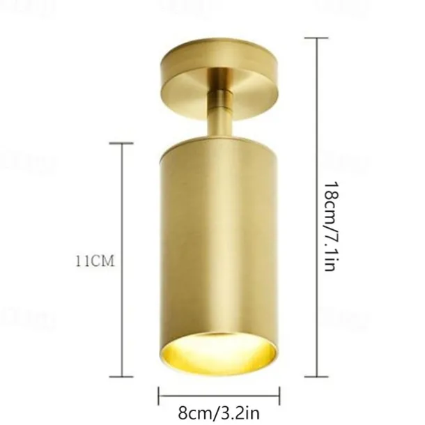 Brass Small Spotlights Led Living Room Cafe Bar Golden Track Lights Homestay Decoration Bright Down Light