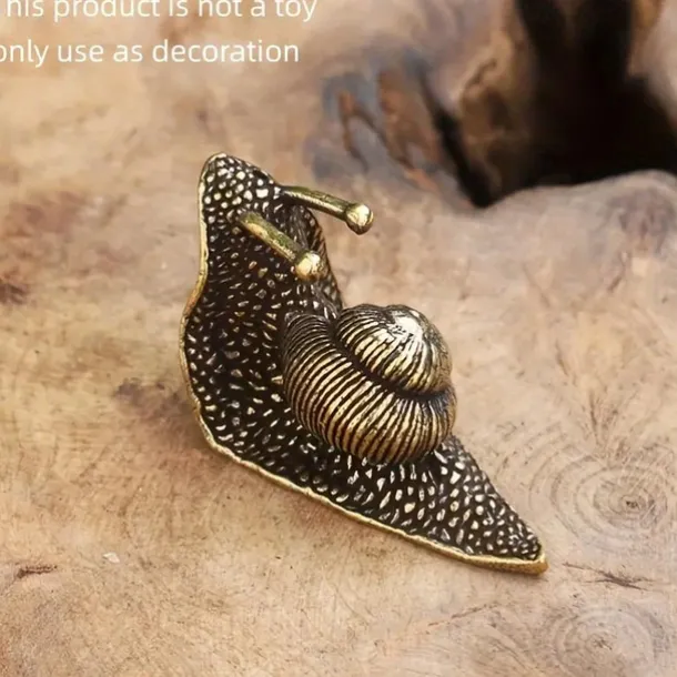 Brass Snail Animal Figurines, Retro Pure Copper Mini Snail Statue Ornaments Desk Antique Brass Tea Pet Collection Home Decorations For Living Room