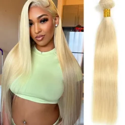Brazilian Human Hair 613# Blonde Hair 1 Bundle straight hair 10-30 Inches