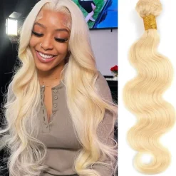Brazilian Human Hair 613# Blonde Hair 1 Bundle Body Wave Human Hair 10-30 Inches