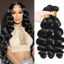 Brazilian Human Hair Weave 3 Bundles Loose Wave Bundles Human Hair Extensions 8-28 Inch