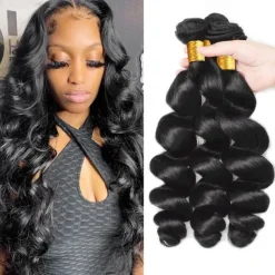 Brazilian Human Hair Weave 3 Bundles Loose Wave Bundles Human Hair Extensions 8-28 Inch