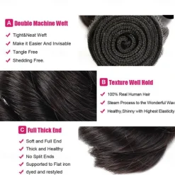 Brazilian Human Hair Weave 3 Bundles Loose Wave Bundles Human Hair Extensions 8-28 Inch