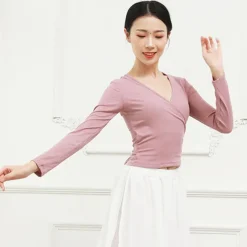 Breathable Ballet Top Bandage Women's Training Performance Long Sleeve High Modal