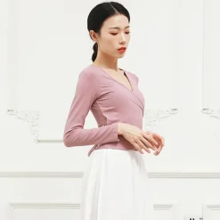 Breathable Ballet Top Bandage Women's Training Performance Long Sleeve High Modal