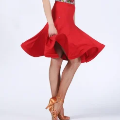 Breathable Latin Dance Skirts Ruching Women's Performance Sleeveless Dropped Spandex