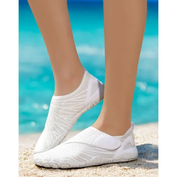 Breathable Water Shoes for Women – Stylish Velcro Mesh Barefoot Aqua Shoes for Beach, Kayaking, Swimming & Travel, Quick-Drying Lightweight Swim Footwear