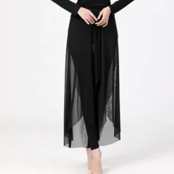 Breathable Women's Pants Casual Activewear Pants Pure Color Splicing Training Performance High Cotton Blend Tulle Adults' Bottoms