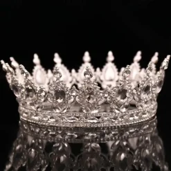 Bridal Crown Wedding Dress Headdress Birthday Adults' Ceremony Versatile Rhinestone Hair Band Luxury Round Crown