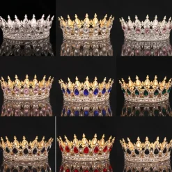 Bridal Crown Wedding Dress Headdress Birthday Adults' Ceremony Versatile Rhinestone Hair Band Luxury Round Crown